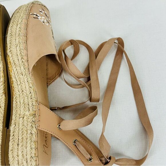 Nanette Lepore Size 8 Being Tie Ankle Ballet Esperdrilles Flats Shoes - Picture 6 of 15